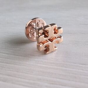 Tory Burch Rose Gold Logo Single Stud